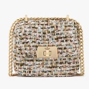 Carey Tinsel Tweed Micro Flap Crossbody